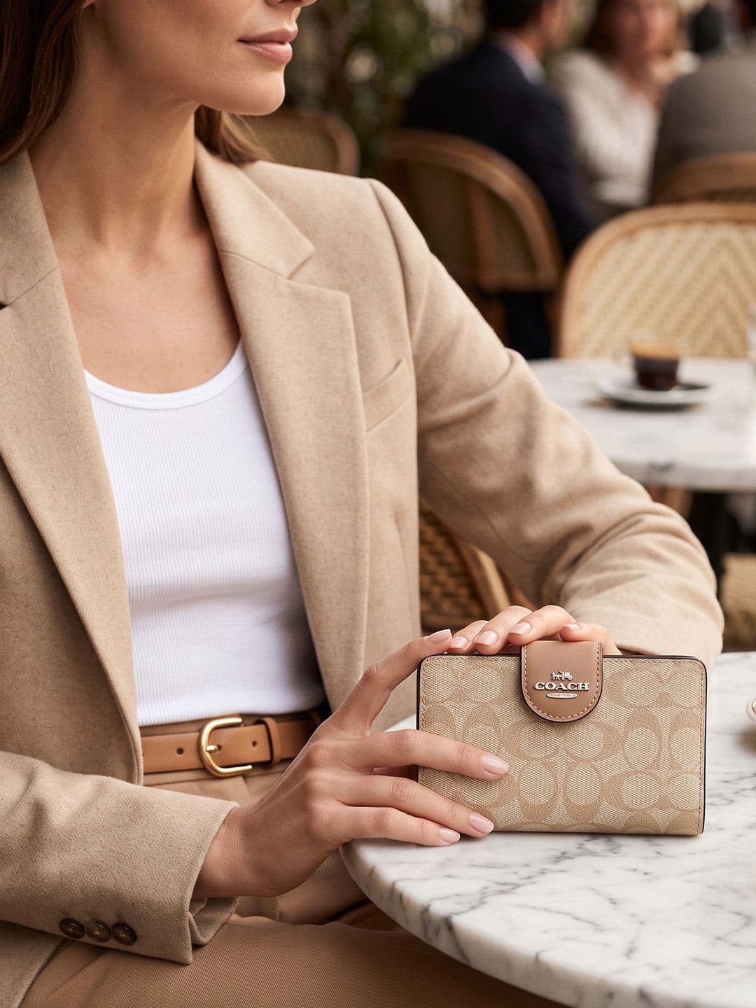 Coach Coach Beige Logo Signature Wallet