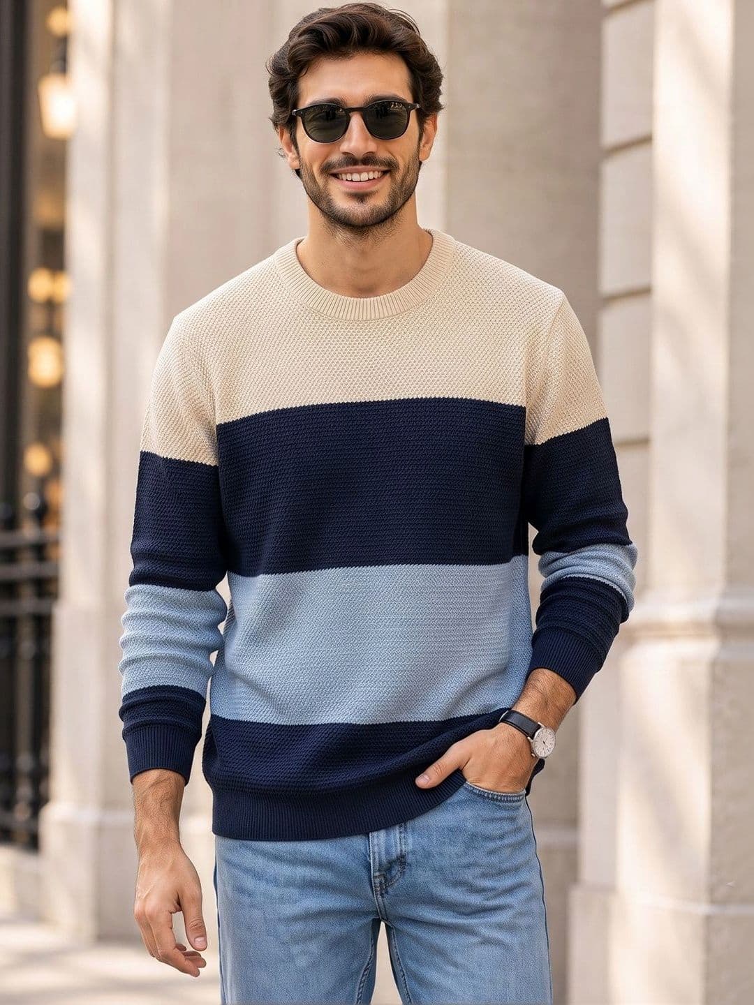 SZN SZN Men Colourblocked Pullover