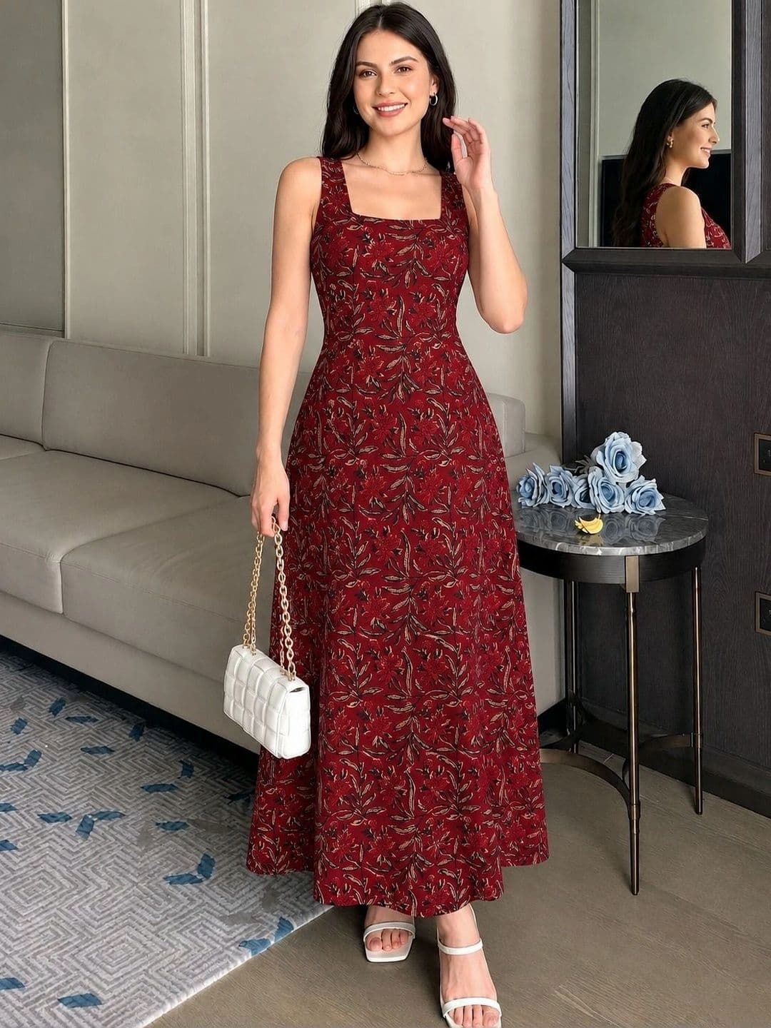 ADYASAA THE LABEL ADYASAA THE LABEL Floral Print A-Line Maxi Dress