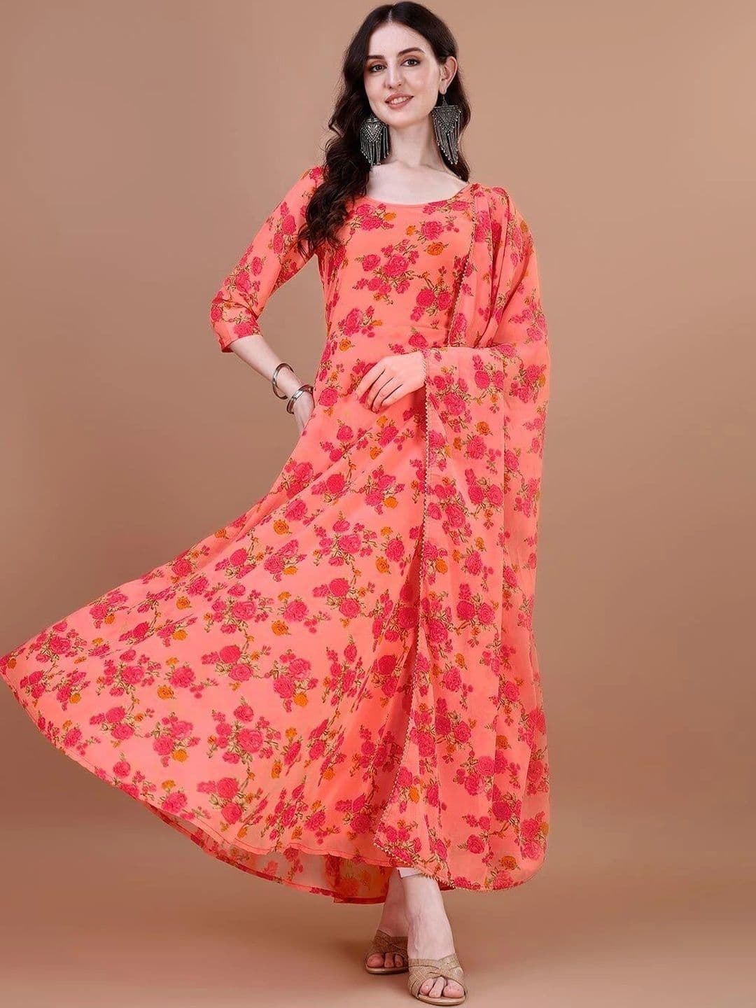 HOUSE OF KALASHAKTI HOUSE OF KALASHAKTI Floral Print Crepe Maxi Dress