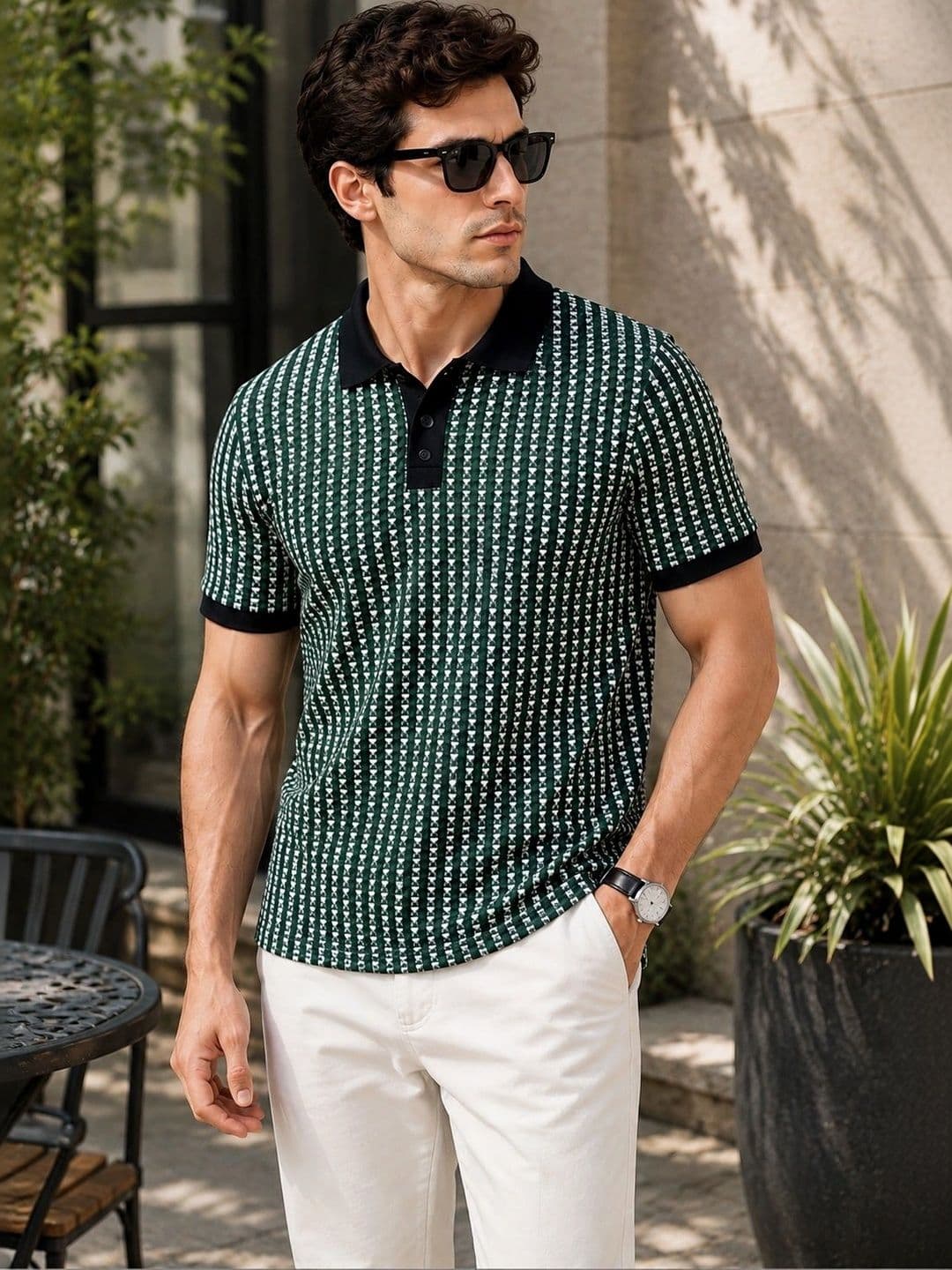 Men Bio Finish Polo Collar T-shirt Raves Men Polo Collar Bio Finish T-shirt