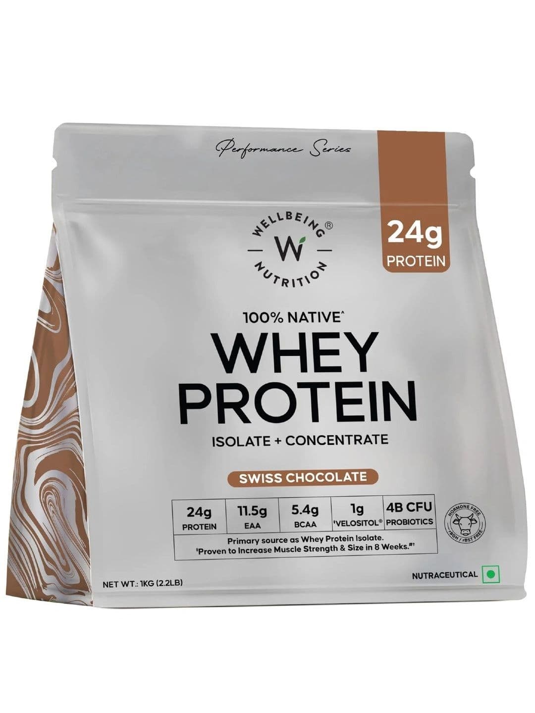 Wellbeing Nutrition Wellbeing Nutrition 24g Whey Protein Probiotics, Isolate & Concentrate Swiss Chocolate 1kg