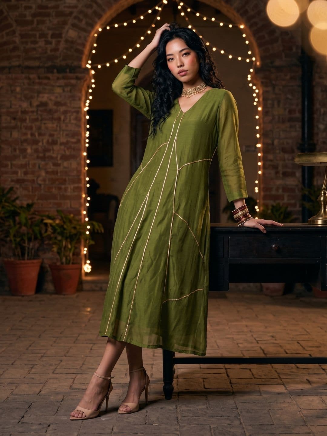 fusion by glitchez fusion by glitchez Women Gotta Patti Kurta