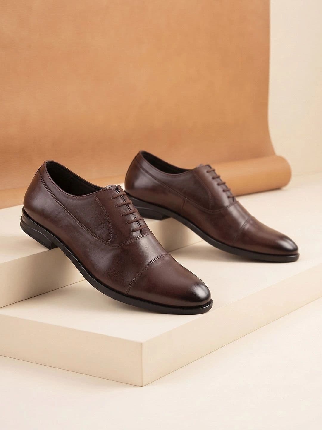 House of Pataudi House of Pataudi Men Synthetic Pointed Toe Lace-Ups Oxfords Formal Shoes