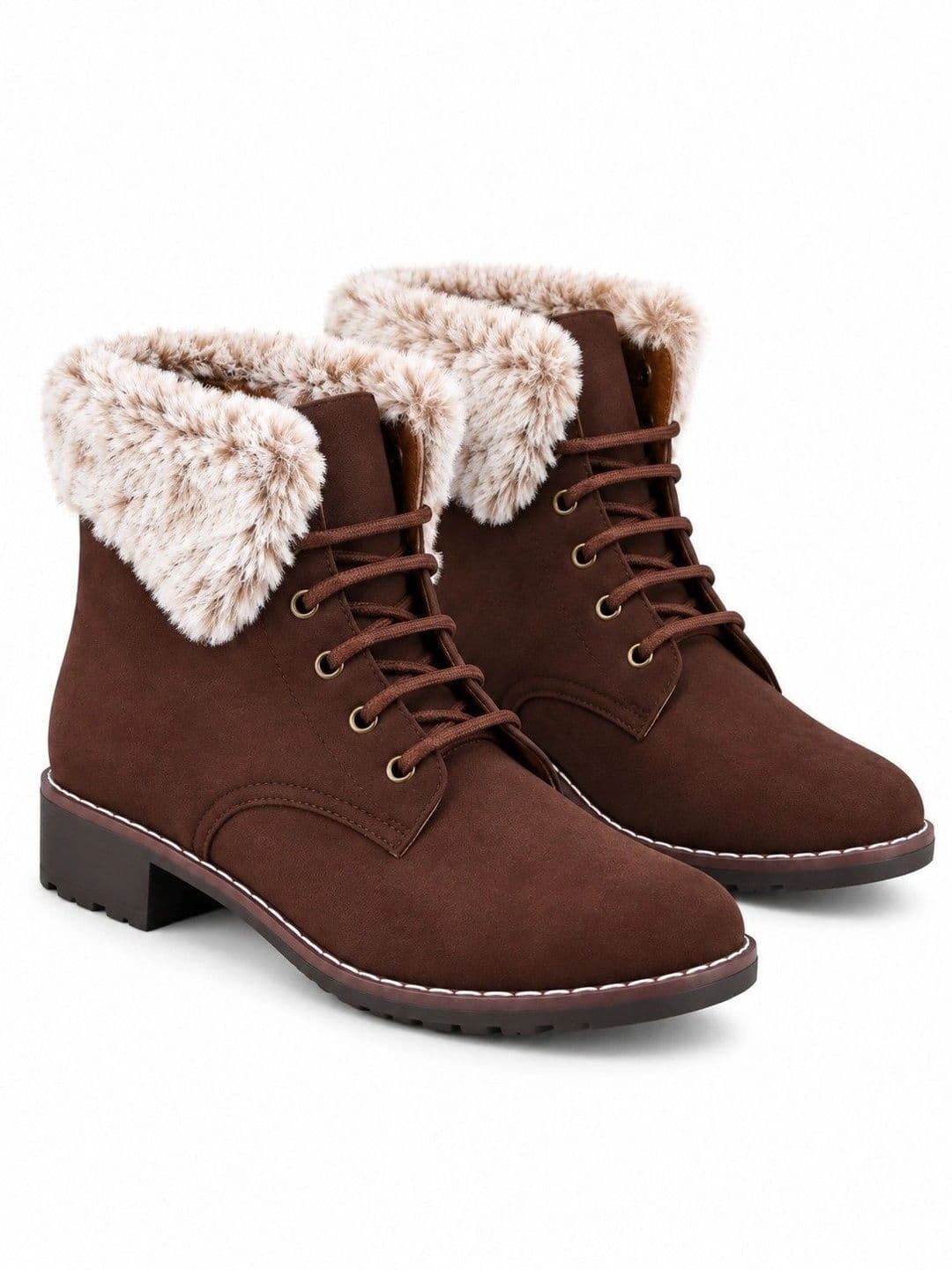 TRYME TRYME Women Round Toe Lace-Ups Winter Boots