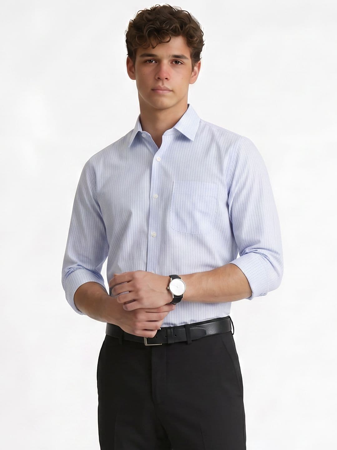 Peter England Peter England Snug Slim Fit Striped Formal Shirt