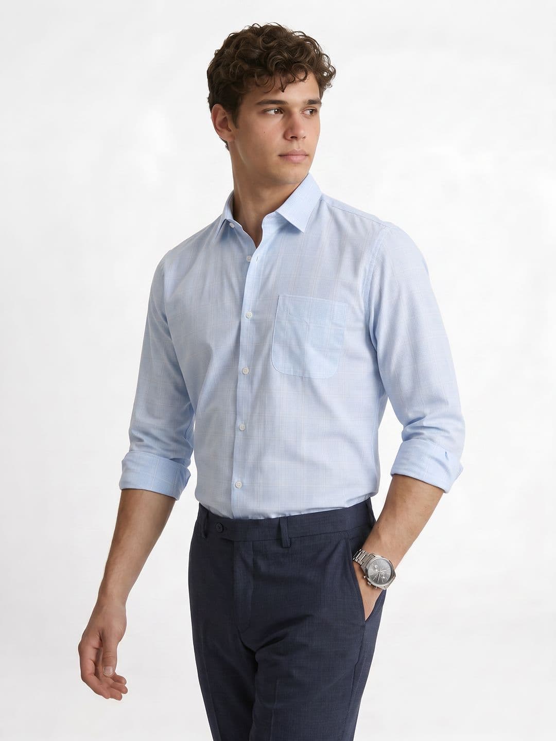 Peter England Peter England Slim Fit Checked Formal Shirt