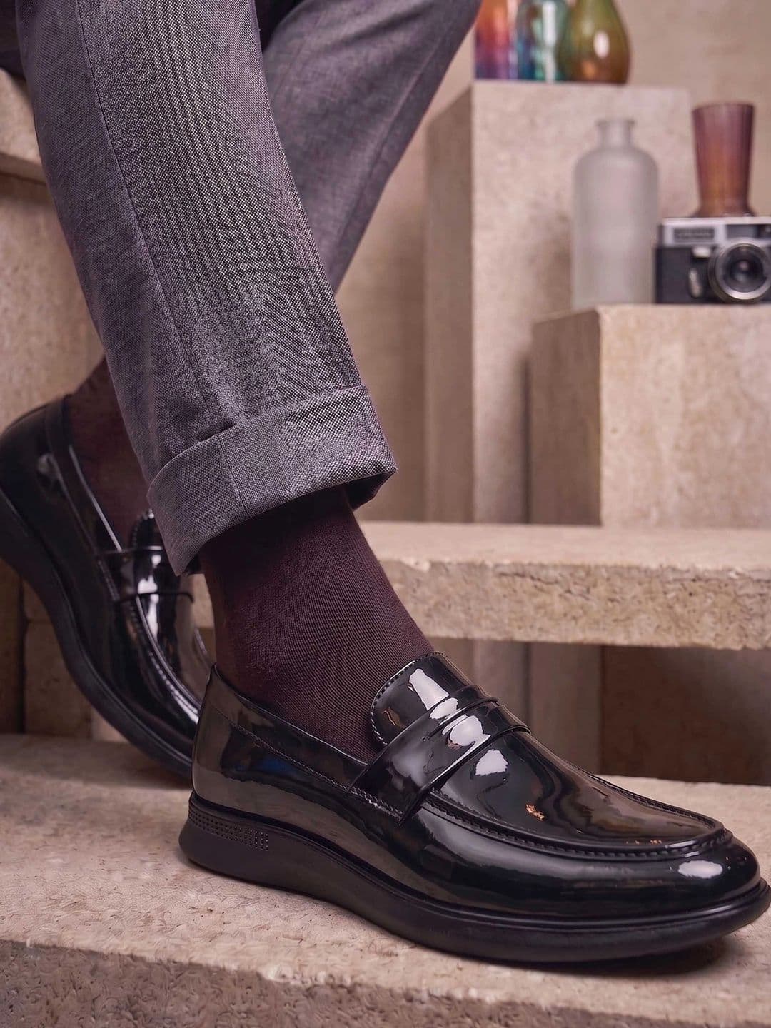 HERE&NOW HERE&NOW Men Round Toe Slip-On Formal Loafers
