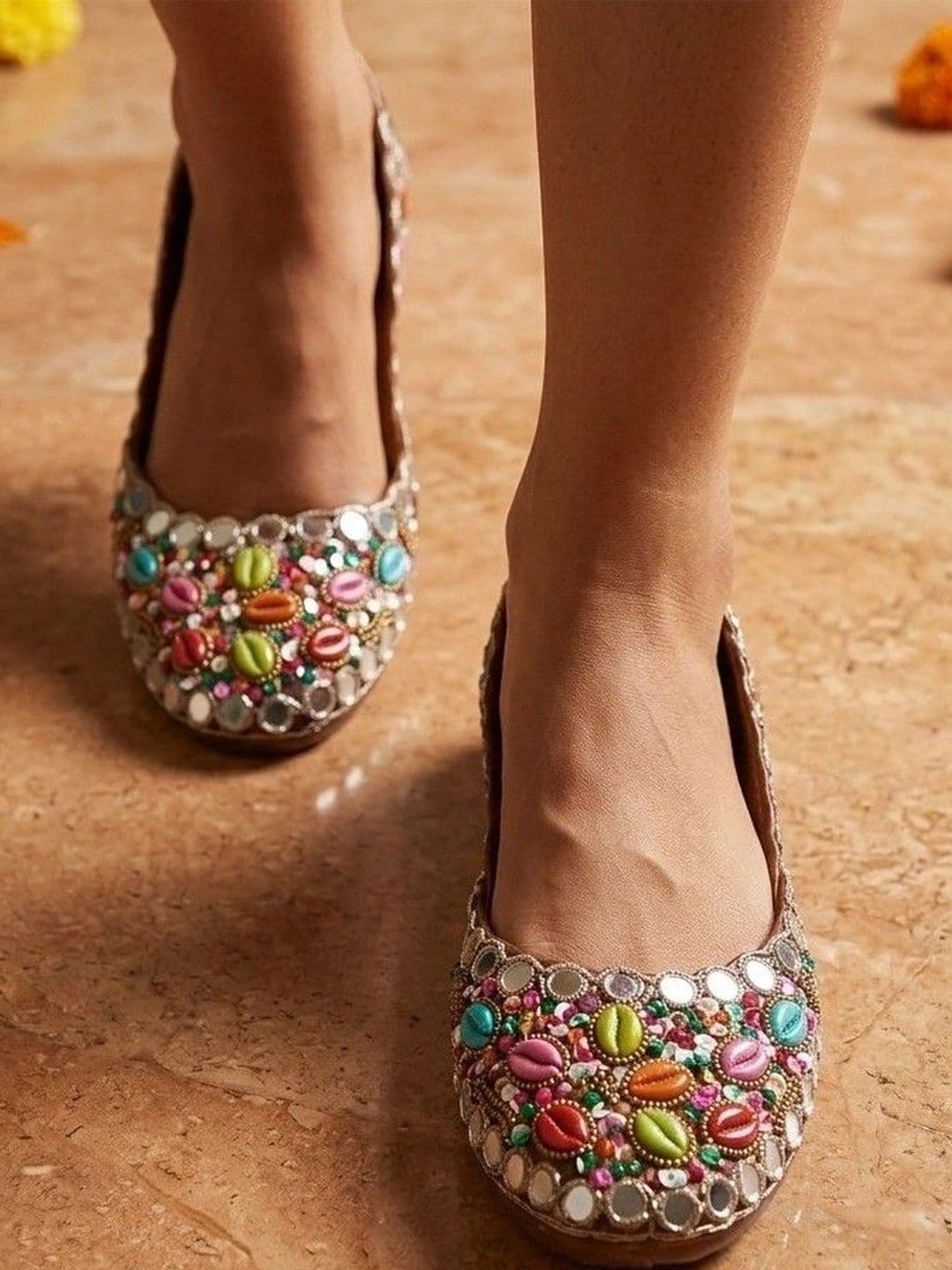 Anouk Anouk Women Embellished Party Mojaris Flats