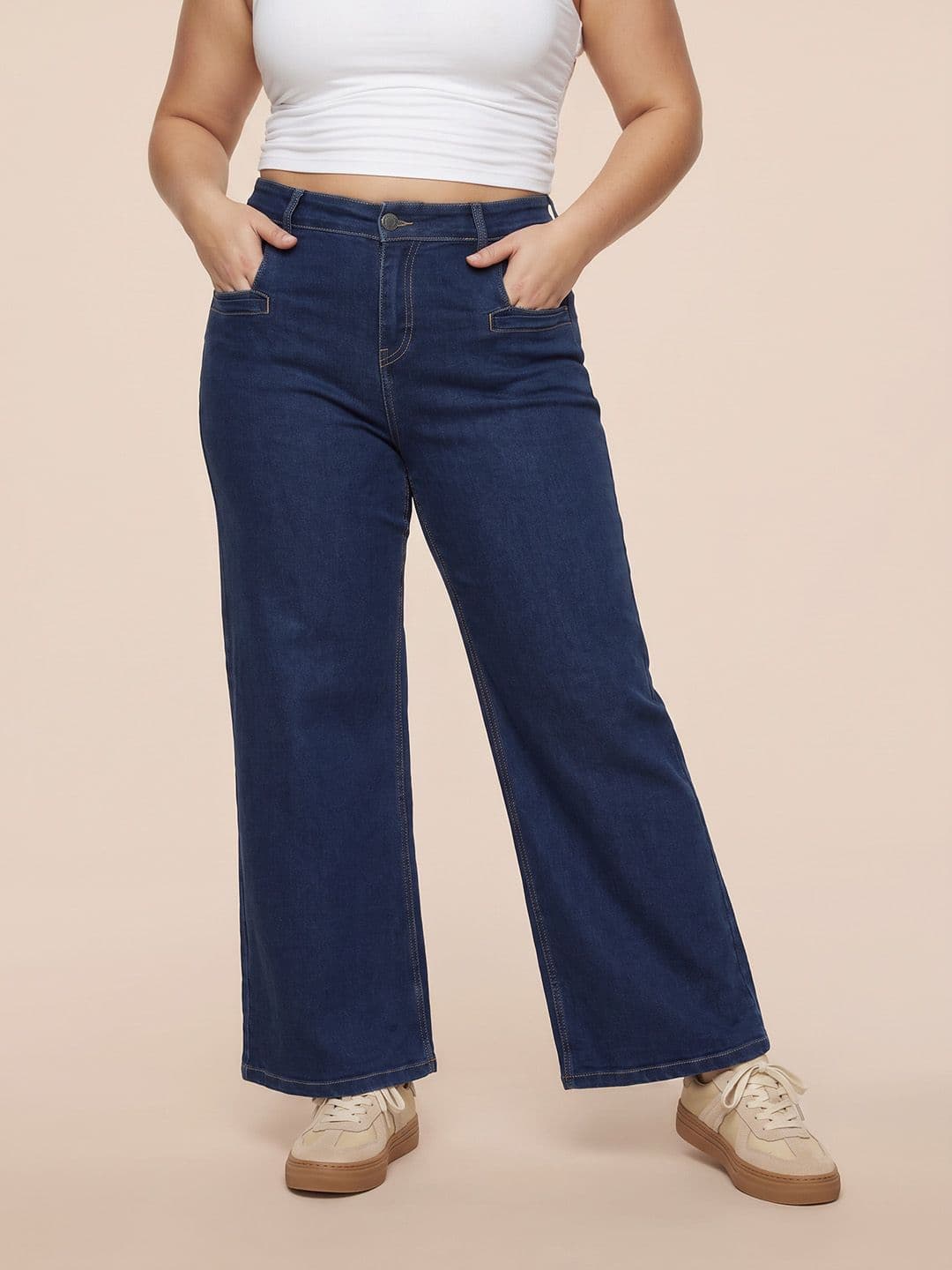 Sztori Sztori Women Wide Leg High-Rise Stretchable Jeans