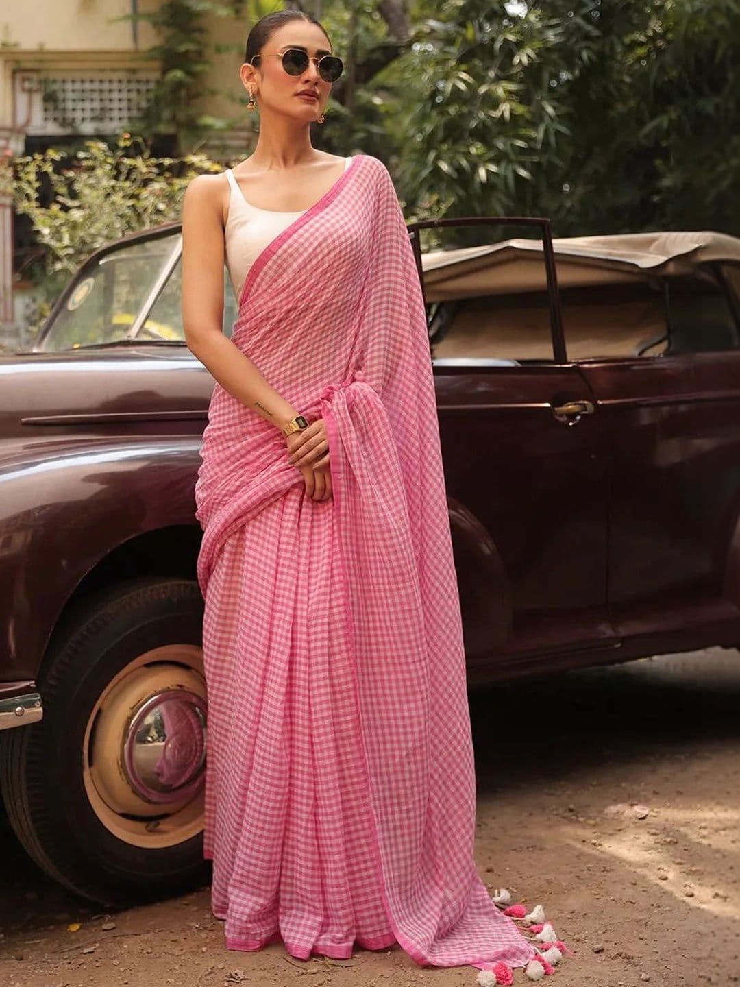 Sangria Sangria Women Floral Pure Cotton Khadi Saree
