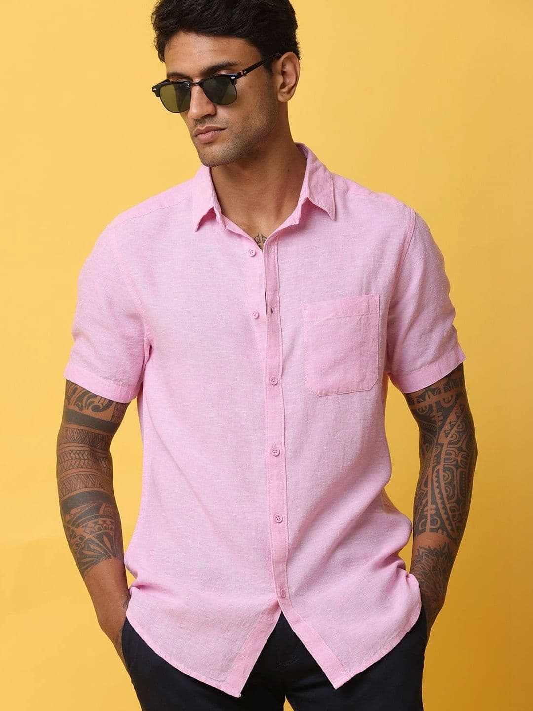 WEARHOUSE WEARHOUSE Men Classic Slim Fit Casual Shirt