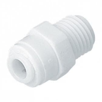 Plastic Quick Connect Fitting - 3/8" Pipe - 1/2" Male Thread Adapter for RO Water Purifiers and Plumbing System