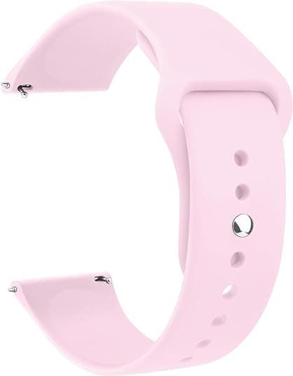 Sounce Silicone 22mm Replacement Band Strap with Rust free Button Compatible with Boat, Fire Boltt, Noise, Dizo, Beatxp, Fast-Track, Ptron, Amazfit & Other 22mm Watches - Pink