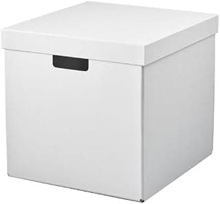 Ikea FJÄDERHARV Storage box with lid, white, 32x35x31 cm