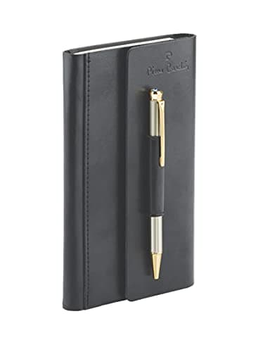 Pierre Cardin Business Gift Set | Luxorious Chorme Finished Ball Pen & Premium Leather Black Diary | Ideal for Festive & Corporate Gifting