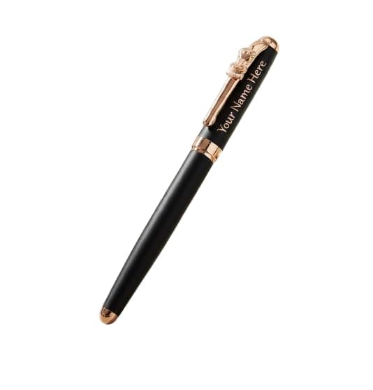 RYNOCHI Ashoka Personalized Signature Pen | Custom Engraved Metal Pen with Blue Ink for IAS, Police, MLA, DM & Power Professionals