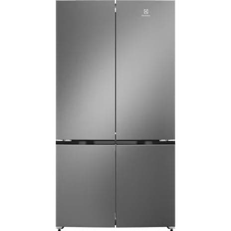 Electrolux 547L 4 Door Side by Side Refrigerator, Bottom Mount Freezer, GreenZone, QuickFreeze, XL Door Bins, Cooling360, Inverter, French Door, UltimateTaste 600, EQE5400D-S, Stainless Steel