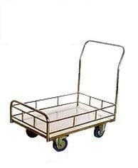 DG DEXAGLOBAL Stainless Steel Platform Trolley with Grill for Commercial Use