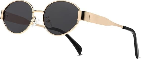 Fayre Oval Shades for Women & Men Retro Fashionable Sunglasses | Trendy Goggle Stylish 90s Inspired Design | UV400 Protection Durable Metal Frame