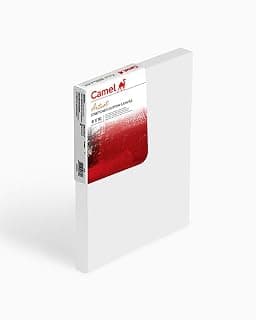 Camel Artist Stretched Canvas | 20 × 25 cms - 8 x 10 inches | Ready-to-Paint Primed Canvas for Acrylic & Oil Colours