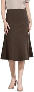 JINJIN FASHION Women's A-Line Midi Skirt, Black, Formal Wear