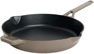 Meyer Enamel Cast Iron Frypan | Cast Iron Frying Pan | Cast Iron Skillet | Iron Pan for Cooking | Emamel Cast Iron Cookware | Fry Pan Gas and Induction Suitable, 26cm, Grey