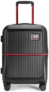 Urban Jungle Polycarbonate 360 Degree by Safari, Premium Cabin Trolley Bag, Small (55 Cm) Suitcase with USB Charging Socket, 8 Silent Wheel, Hardside Travelling Luggage for Both Unisex (Black)