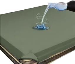 Waterproof Mattress Protector, Green, Liquid Resistant Cover Double Bed Sheet/Bed Protecting Mat 75x72 Inch