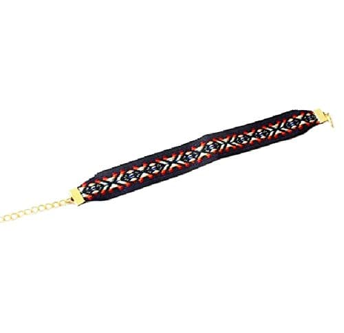 Aaishwarya Black Patterned Fabric Friendship Wristband For Men & Boys