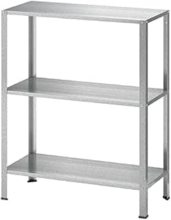 Ikea Shelving Unit (HYLLIS 60x27x74 cm) Galvanized Steel for Small Spaces Indoor/Outdoor Suitable on The Balcony as in The Hallway, Kitchen or Bathroom. Sturdy, Lightweight and Approved for Wet Area
