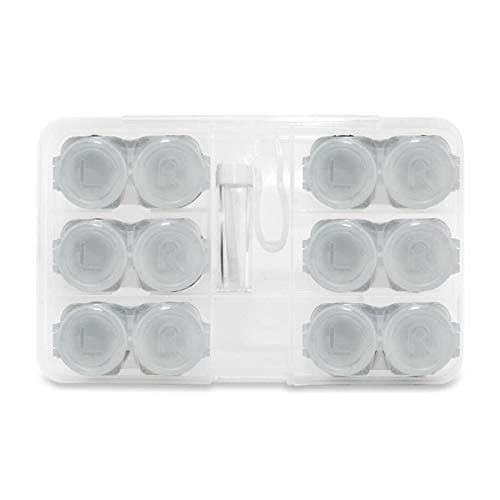 Visions India Travel Contact Lens Case Kit With 6 Lens Case, Solution Bottle, Lens Plucker And Lens Holder Stick (White Colours)