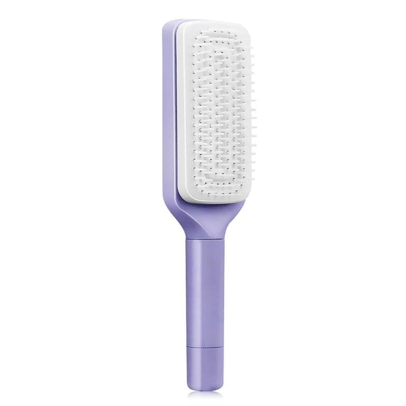 Jiffix Premium Hair Comb Rotating Detangler Brush for Curly Hair, Anti-Frizz Self Cleaning Hair Brush with Flexible Bristles, Scalp Massage Comb for Men Women Kids