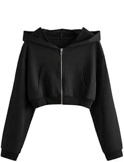 PDKFASHIONS Fashionable Women's Cropped Zipper Hoddie for Winter
