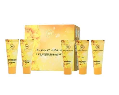 Shahnaz Husain 5 Step Facial Kit for Glowing & Rejuvenated Skin, Herbal Skincare Treatment, 50g (50gm, Anti-Tan Skin Care kit)