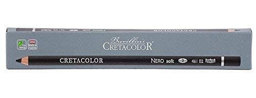 CRETACOLOR Artists' Nero Pencils Soft, Set Of 3 (Pack Of 2) (Ch461 02), Ink Black
