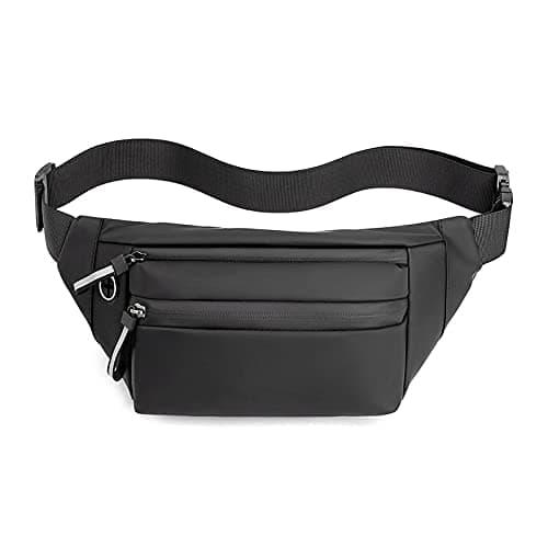 TOURISTIANO Waist Bag for Men | Stylish Side Bag for Travel | Side Sling Bag | Essentials for Running, Riding a Bike for Mobile, Wallet, Keys (Black)
