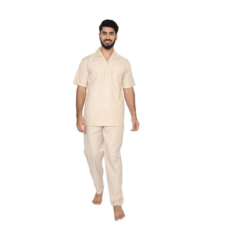 TATWAM 100% Cotton Mens Nightsuit with Fully Branded Elastic Pajama and TOP