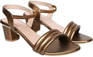 RSPV Women’s Patent Leather Block Heel Sandals – Elegant Ankle Strap Open Toe Heels with Cushioned Footbed for Party