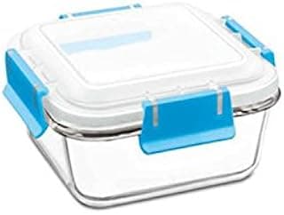 Treo Borosilicate Square Bake n lock container 340 ml- Blue