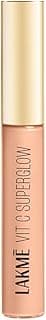 LAKMÉ Makeup+Skincare Full Coverage Natural Finish Liquid, All skin type Vit C Superglow Concealer 10 Ivory 5.4ml