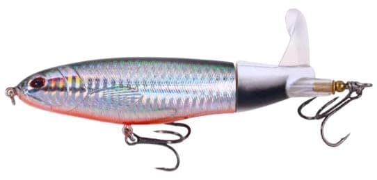 TOBSY 10cm Plopper Whopper Topwater Fishing Lure – Propeller Tail Hard Pencil Bait with 3D Eyes, ABS Floating Swimbait for Bass, Pike & Saltwater Fishing (Multicolor) (1)