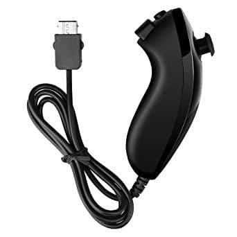 GAMENOPHOBIA Wii Nunchuck Controller – Compatible with Nintendo Wii & Wii U Console | Ergonomic Design | Black Color