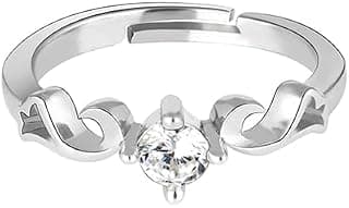 GIVA 925 Sterling Silver Zircon Beachy Waves Ring For Women, Adjustable - Gift for Her (Certificate of Authenticity & 925 Stamp) | 6 Month Warranty