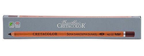 CRETACOLOR Artists' Sepia Dry Pencils Dark (Pack Of 6),Ch463 32, Ink black