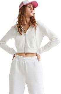 Cropped Zip-Through Hoodie