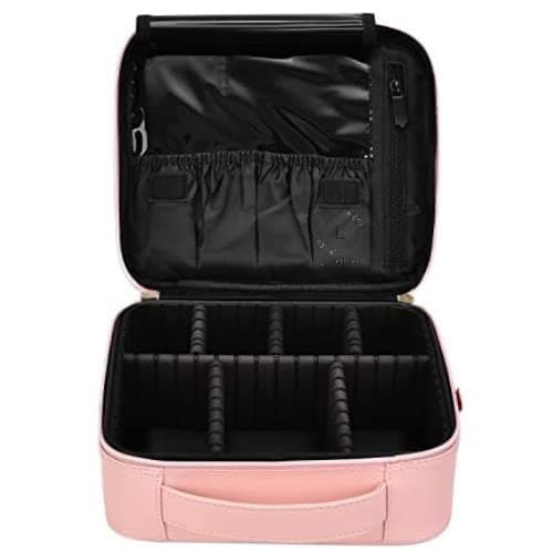 LACOPINE Solid 28 Cms Cosmetic Pouch (12 Inch (1 Layer)_Travel Makeup Case_Baby Pink)