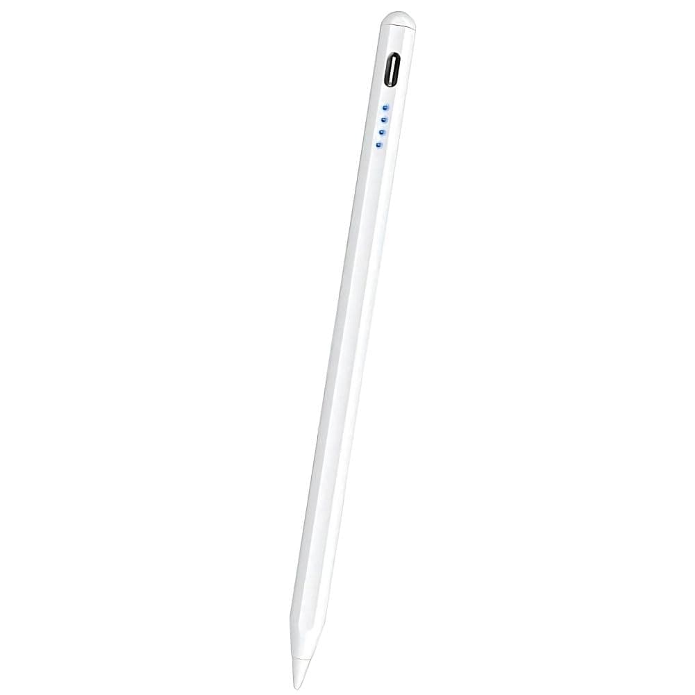 GADGETSWEAR Universal Stylus Pen for iPhone, iPad, Tablet, Smartphone & Android, High Precision Digital Pencil, Fine Point Disc Tip, Long Battery Life, Rechargeable, Touch Screen Compatible (White)