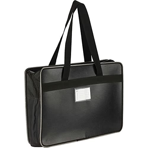 WORLDONE A3 (Bigger Size) | Faux Leather (PP) Portfolio Bag (50.5 * 35.5 cm) (Approx Double The Size of photocopy Paper Size) | for Artists, Architects, Designers | Black Color (Pack of 1)