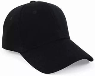 SELLORIA Black Cotton Adjustable Unisex Cap Quick Drying Sun Hat for Summers Outdoor Activites Sports Baseball Black Hat for Men Pack of 1 Cap